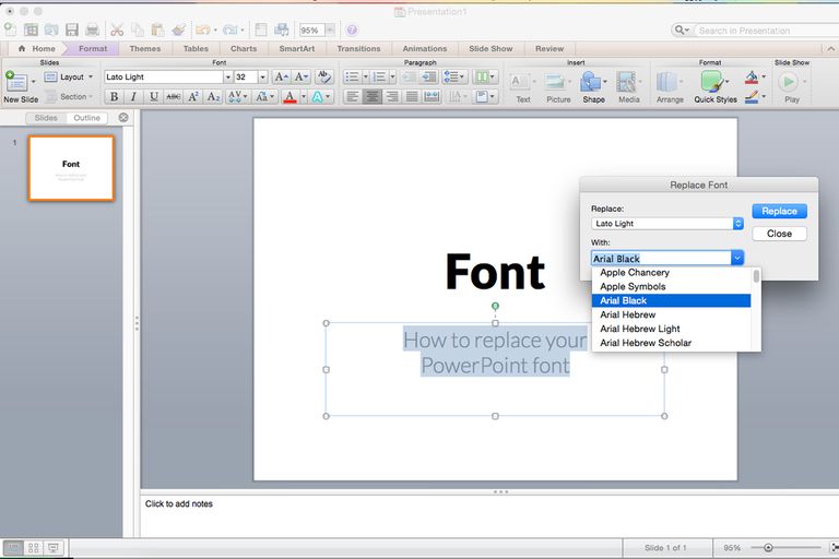 How To Change The Font Throughout A Powerpoint For Mac